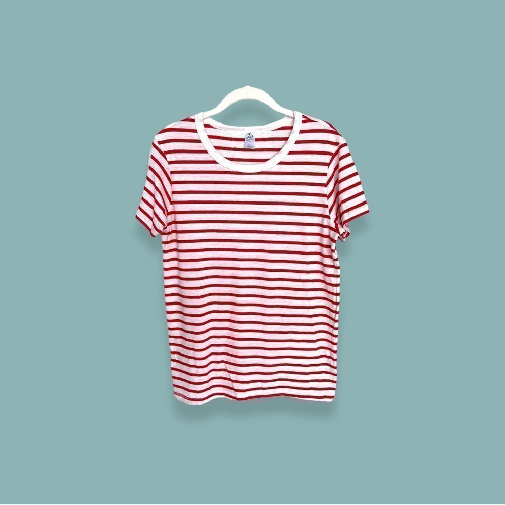 ALTERNATIVE round neck stripe T Size XL